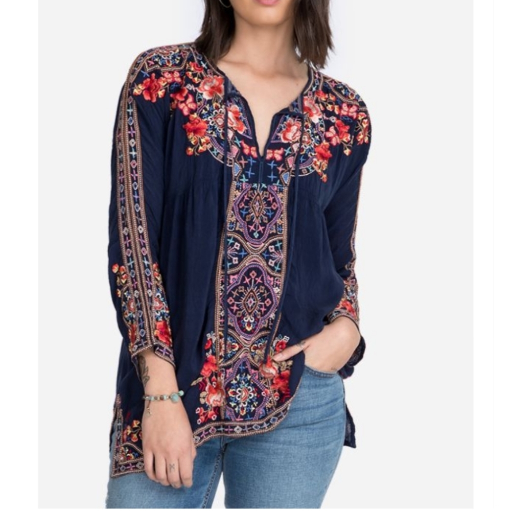 Johnny Was embroidered blouse
